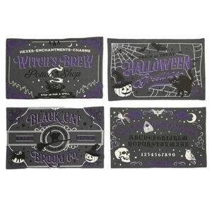 CURIOUS BY CYNTHIA ROWLEYSet Of 4 Halloween Labels Spooky Placemats